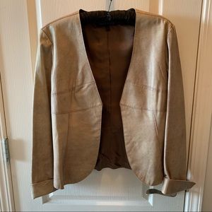 Anne Klein fitted faux leather reptile jacket M/L